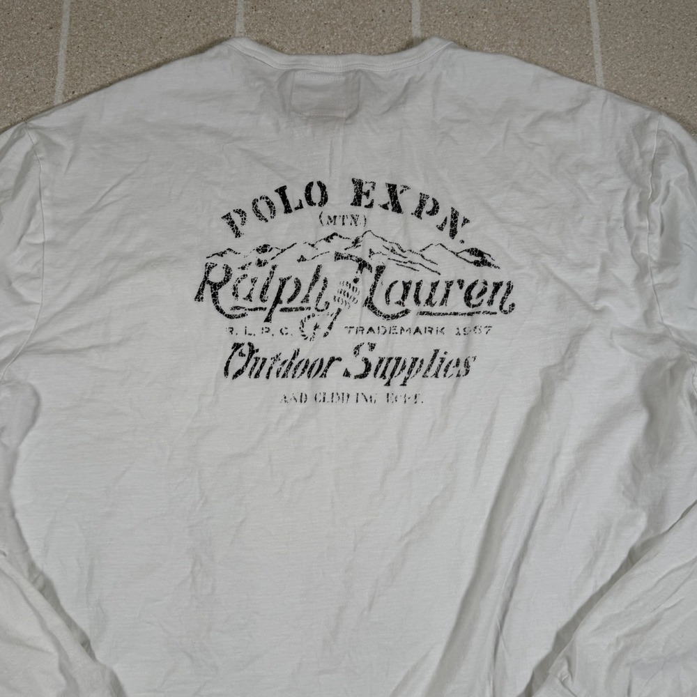 Polo Ralph Lauren Long Sleeve T Shirt Polo Expansion Outdoor Supplies Sz XL - Picture 2 of 7